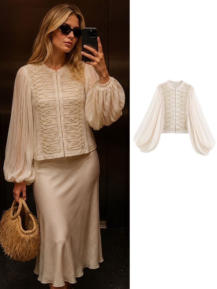Crop Cardigan Vintage - HH Women Spring Summer Chiffon Cropped