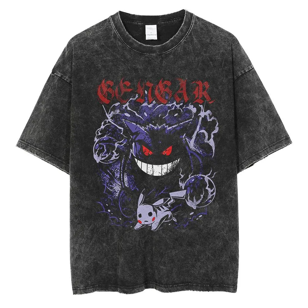 Fashion Y Vintage - Pokémon Gengar and Pikachu Anime T-Shirt,