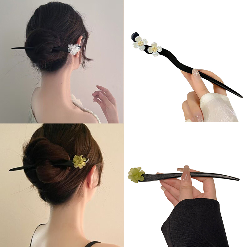 Vintage Fashion Outfit - Vintage Chinese Style Wooden Flower Hair