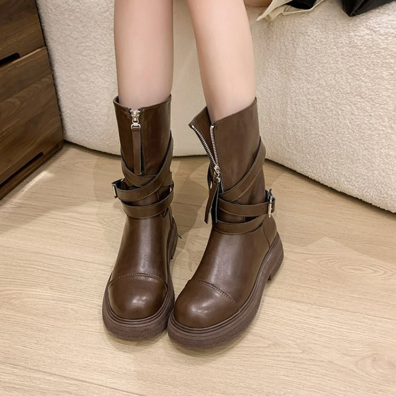 Vintage Thick Heel Women Knigh - Vintage And Modern Fashion ulasan dan harga