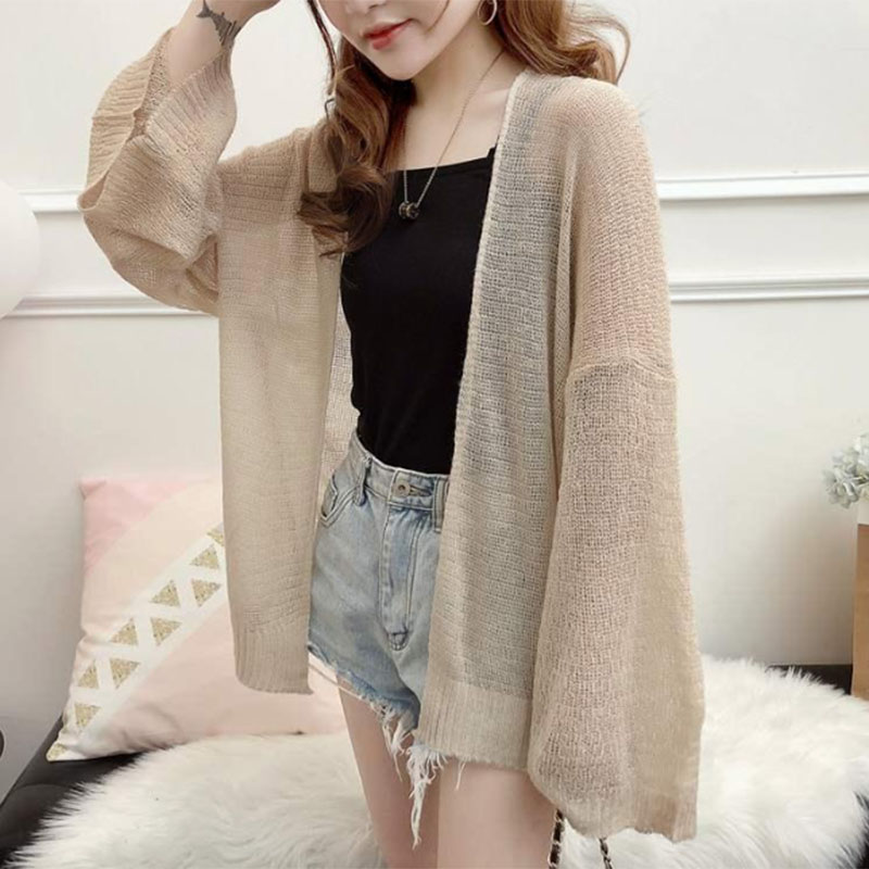 Spring Autumn Sheer Knit Cardi - Crop Cardigan Vintage ulasan dan harga