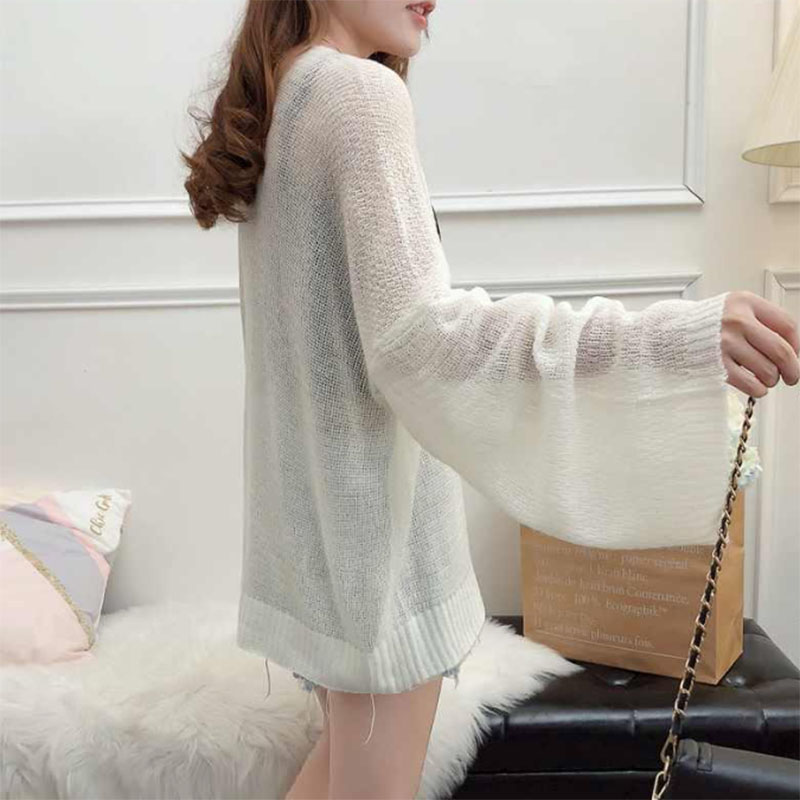 Spring Autumn Sheer Knit Cardi - Crop Cardigan Vintage ulasan dan harga