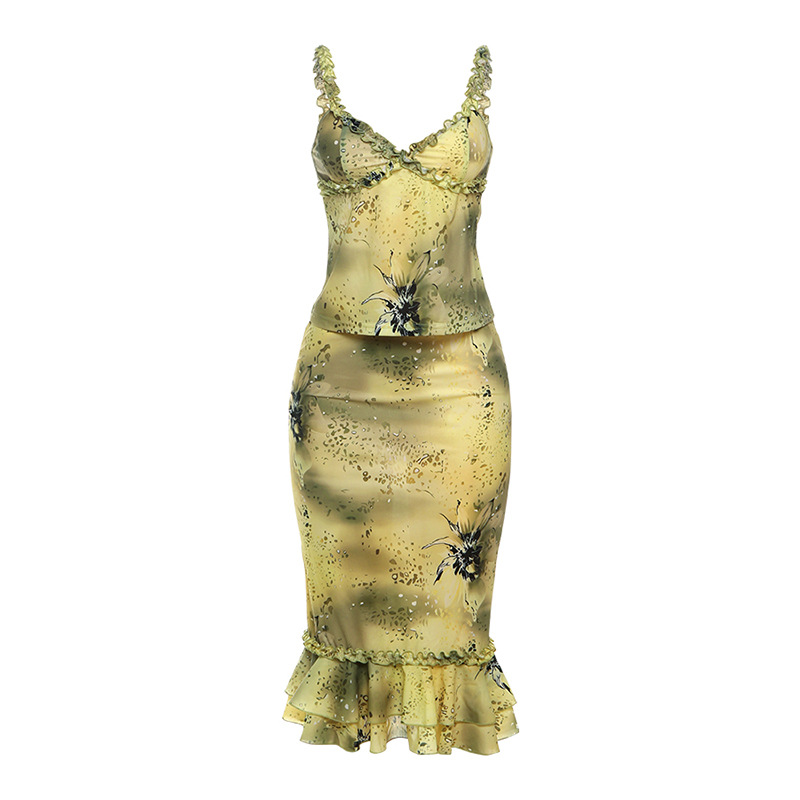 Women's Dress 2 Piece Floral P - V Vintage Fashion ulasan dan harga