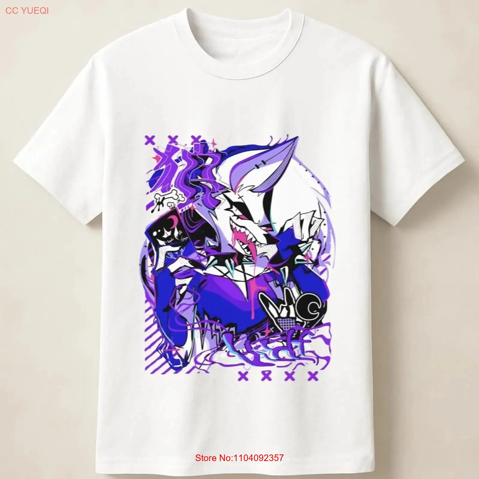 Purple Anime Wolf in Graffiti  - Vintage Fashion Wear ulasan dan harga