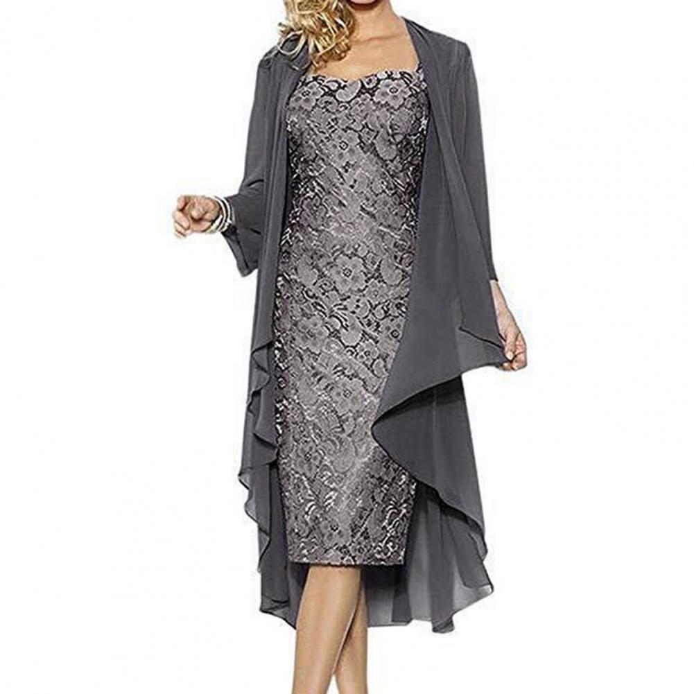 Formal Dress Set Women Outfit  - Crop Cardigan Vintage ulasan dan harga