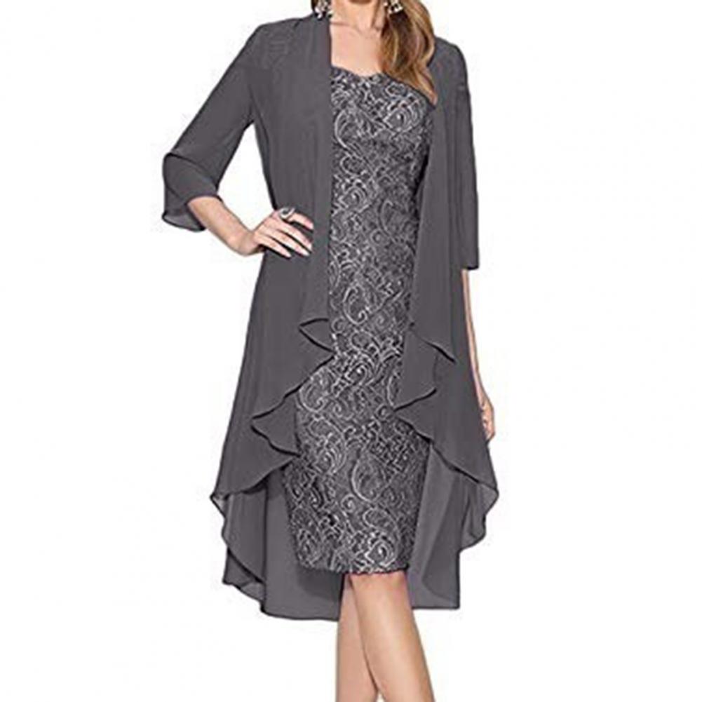 Formal Dress Set Women Outfit  - Crop Cardigan Vintage ulasan dan harga