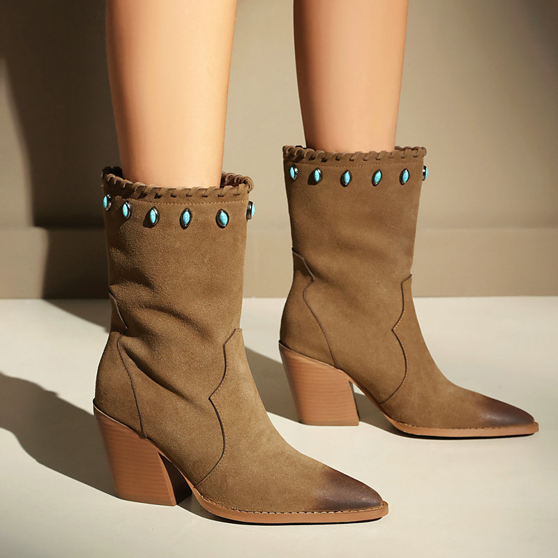 Women Western Cowboy Boots Poi - Vintage And Modern Fashion ulasan dan harga