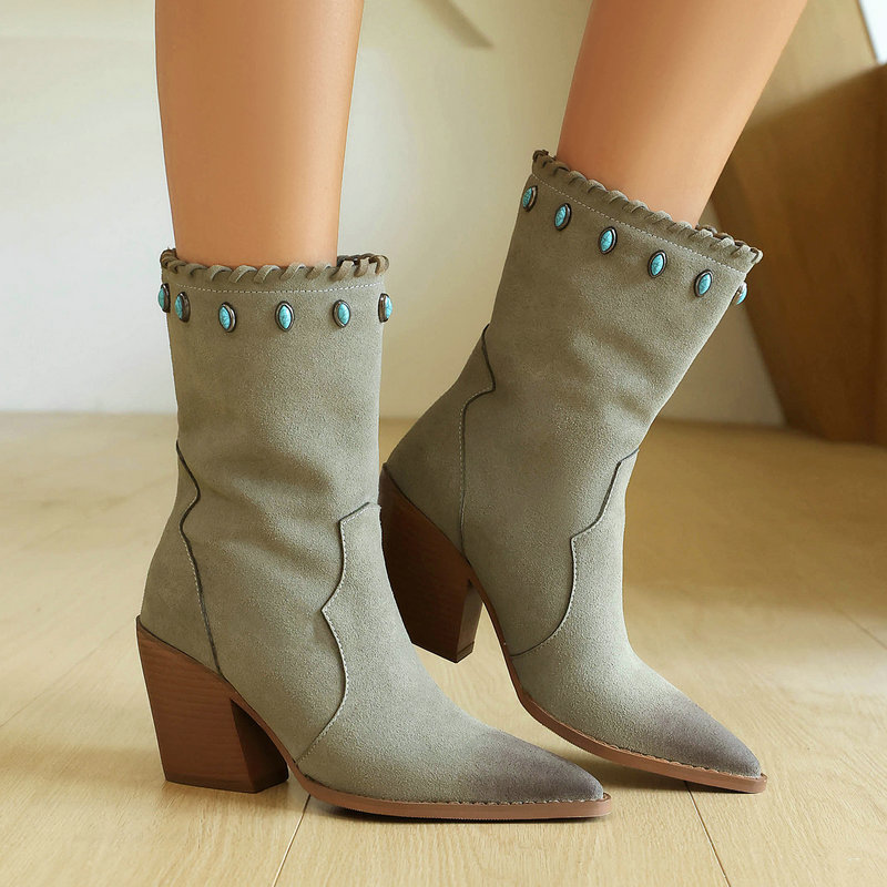 Women Western Cowboy Boots Poi - Vintage And Modern Fashion ulasan dan harga