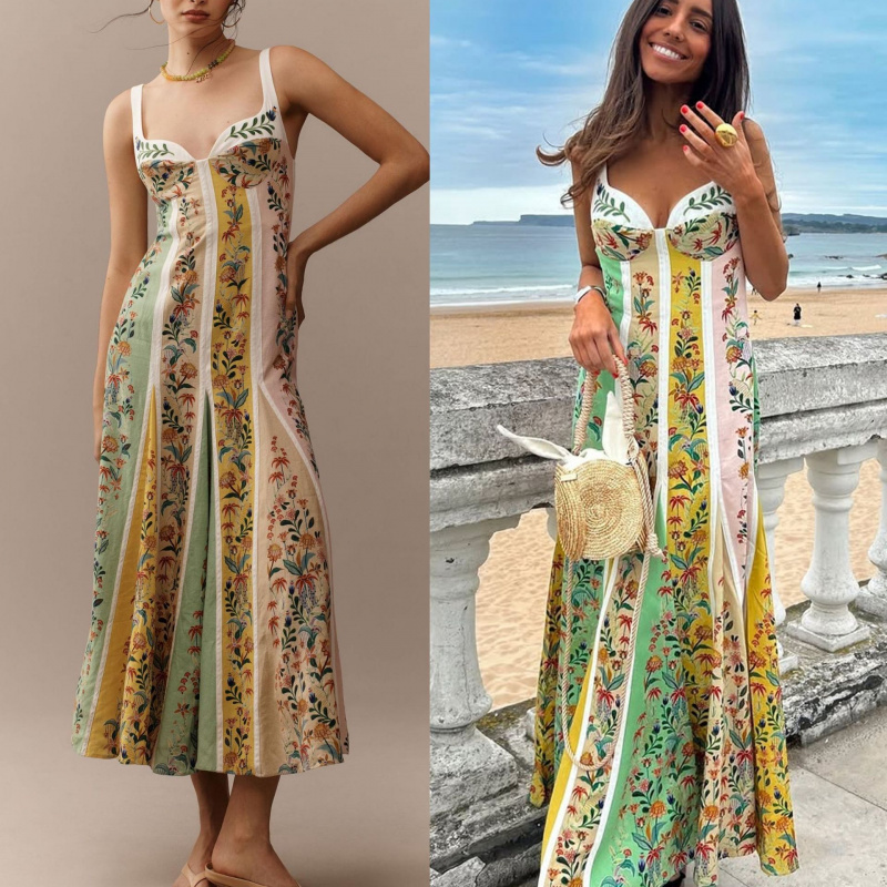 Fashion Elegant Women Sleevele - V Vintage Fashion ulasan dan harga