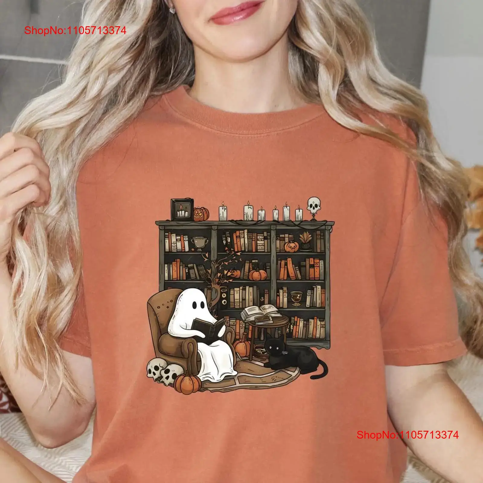 Bookish GhosT T Shirt Spooky L - Vintage Fashion Library ulasan dan harga