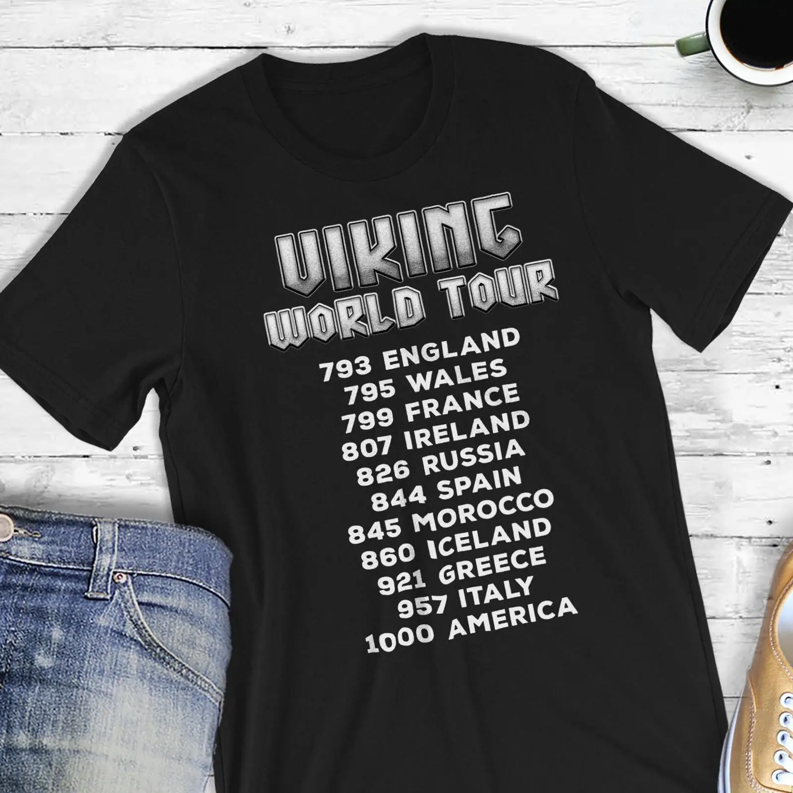 Viking World Tour T Shirt Nors - Vintage Fashion History ulasan dan harga
