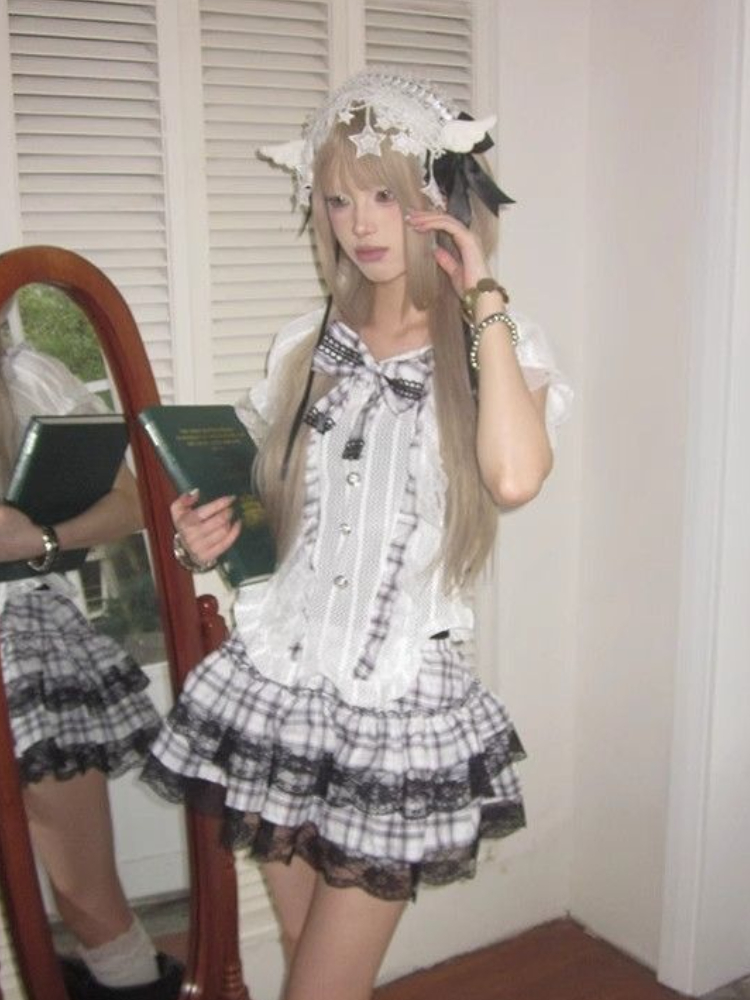 Japanese Sweet Preppy Style 2  - Vintage Fashion Outfit ulasan dan harga