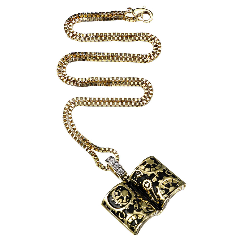 VANAXIN Punk Retro Book Pendan - Vintage Fashion Library ulasan dan harga