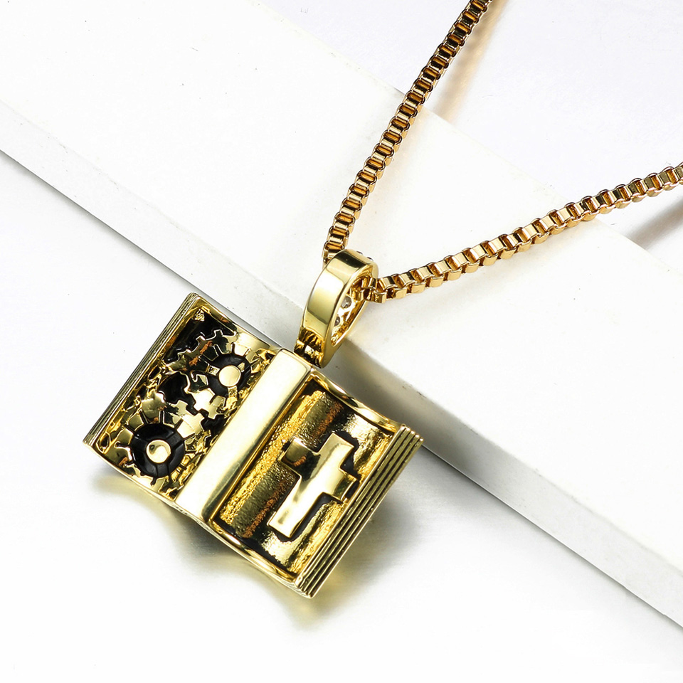VANAXIN Punk Retro Book Pendan - Vintage Fashion Library ulasan dan harga