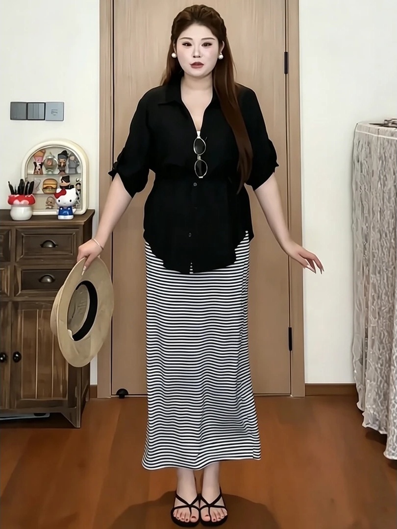 plus Size Women's Vintage Shir - V Vintage Fashion ulasan dan harga