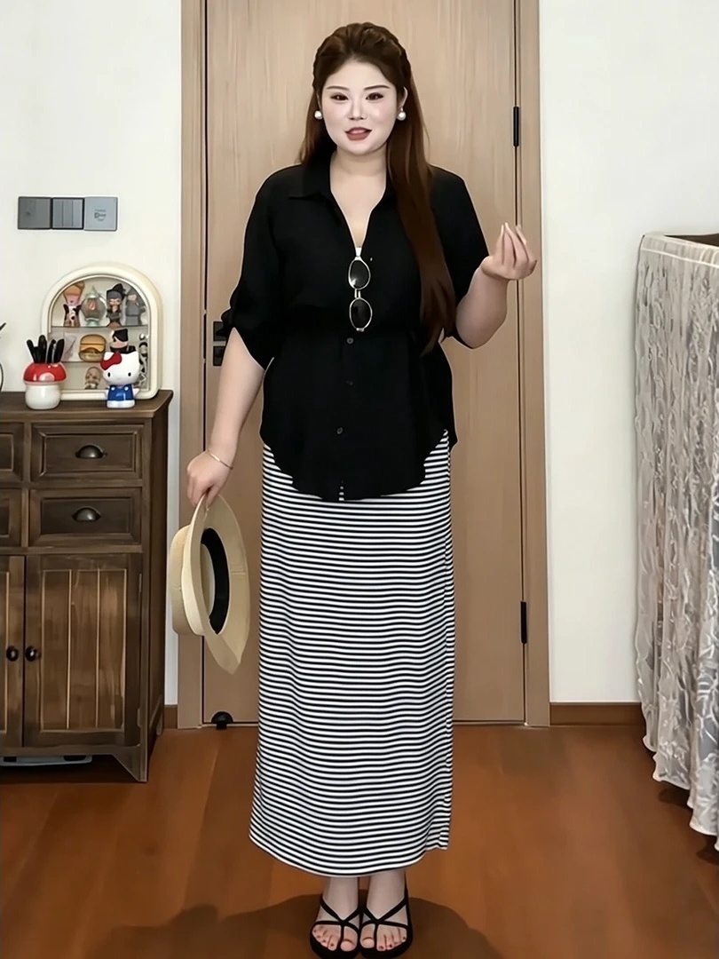 plus Size Women's Vintage Shir - V Vintage Fashion ulasan dan harga