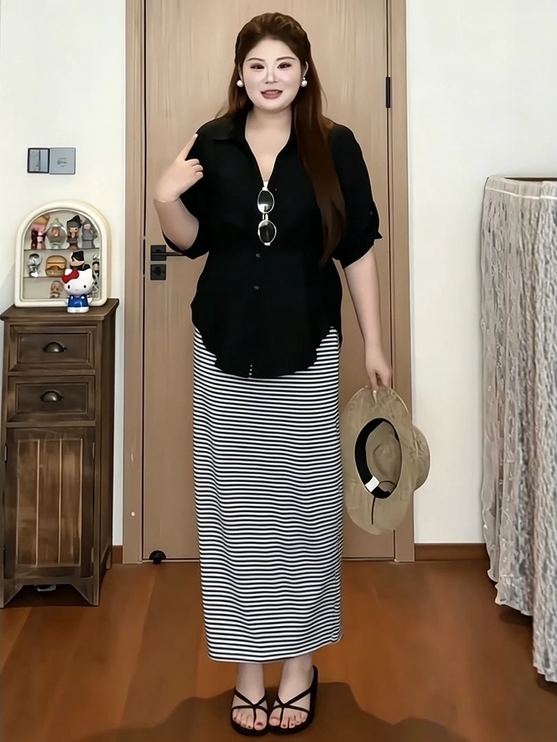 plus Size Women's Vintage Shir - V Vintage Fashion ulasan dan harga