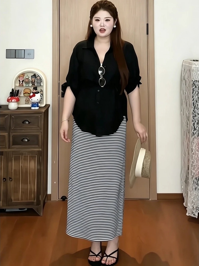 plus Size Women's Vintage Shir - V Vintage Fashion ulasan dan harga