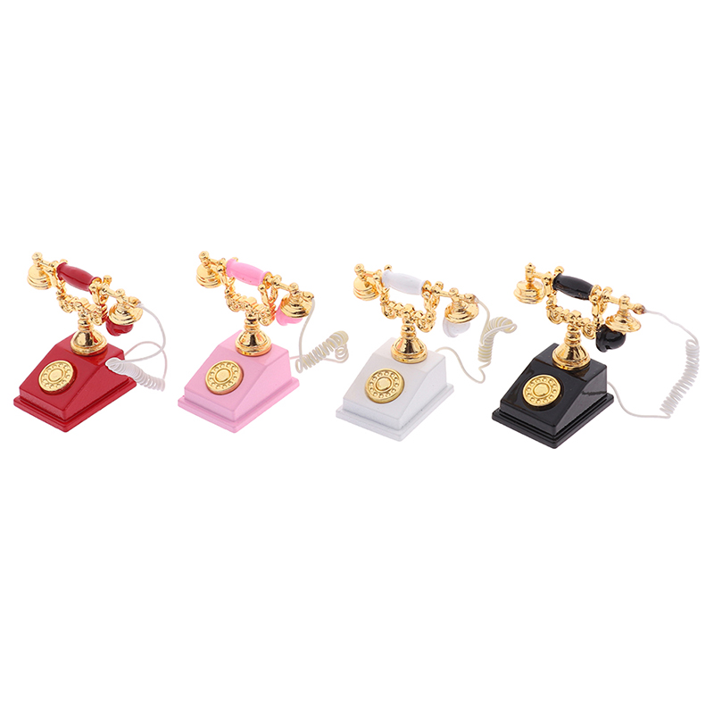1:12 Vintage Phone Dollhouse M - Vintage Fashion Houses ulasan dan harga