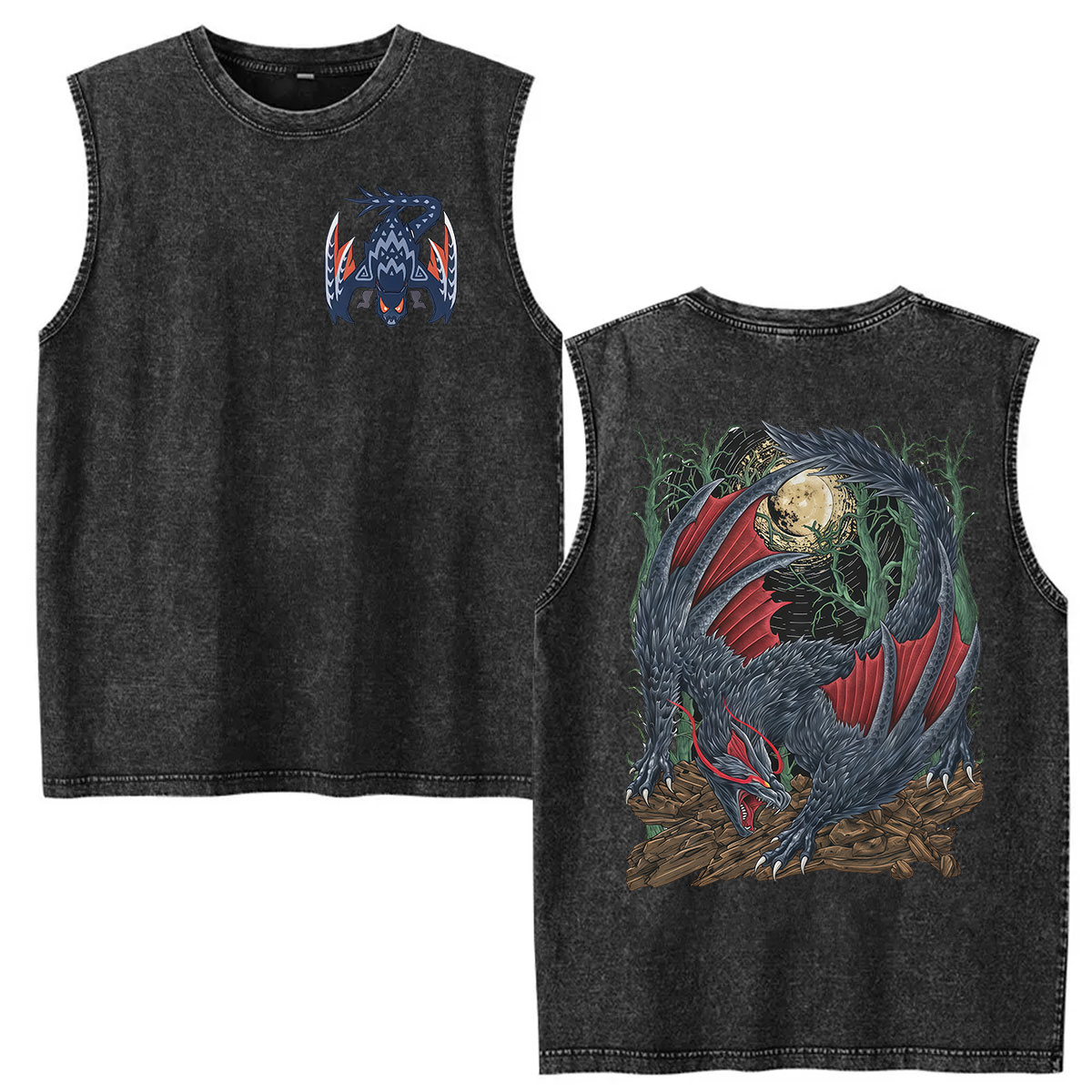Vintage Washed Vest Monster Hu - Vintage Fashion Game ulasan dan harga