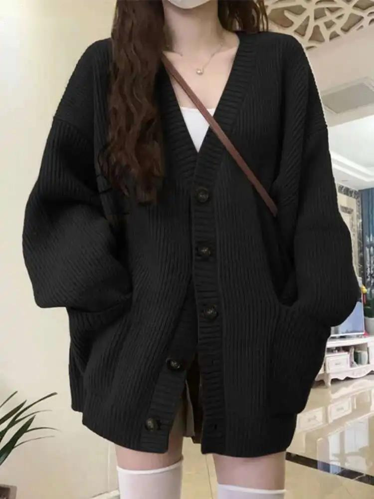 Loose Cardigan Women Long Slee - Crop Cardigan Vintage ulasan dan harga