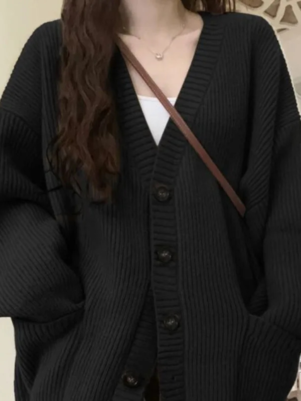 Loose Cardigan Women Long Slee - Crop Cardigan Vintage ulasan dan harga